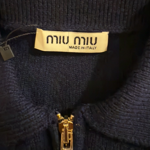 ❌SOLD❌Miu miu cardigan zipper navy - Picture 7 of 10